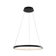 ZERUM Sospensione LED 25W 3000K Nero - Lampada Anello in Alluminio IP20 Design Minimale per Ambienti Moderni - Rossini Group