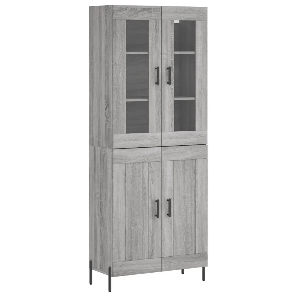Credenza Grigio Sonoma 69,5x34x180 cm in Legno Multistrato 3198351