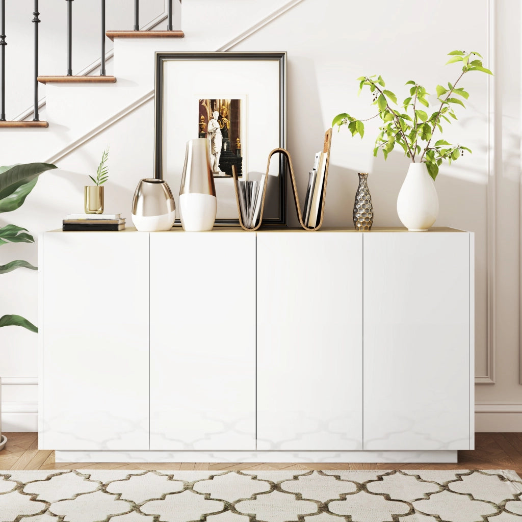 Credenza ¨C zephmum ¨C Bianco Lucido 140x40x75