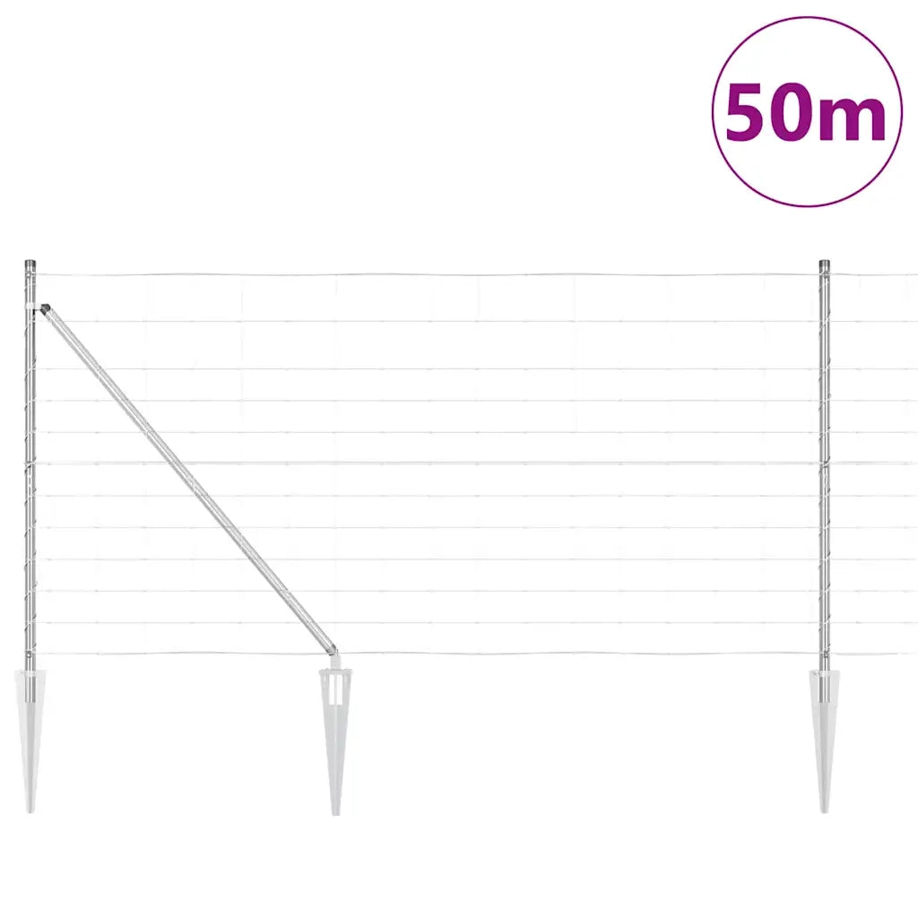 Palo della recinzione Zincato 50 x 1,2 m Acciaio
