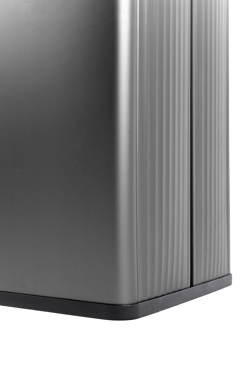 Pattumiera Alta 54L Interno Esterno Keter Verto Recycle 43,5x26,5x68,7 cm con Bordo Copri Sacco in Plastica Grigio Perla