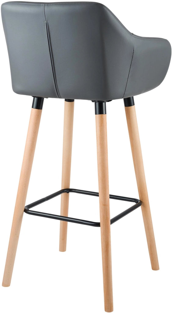 Sgabello Grant in pelle sintetica grigio