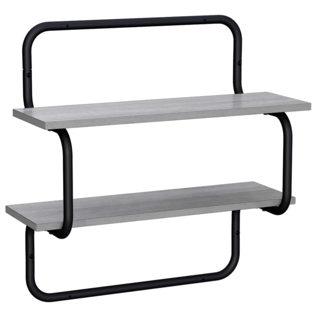 Mensola a muro a 2 ripiani Sonoma grigio 60 x 24,5 x 61 cm 8006106
