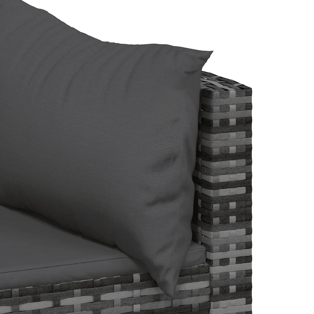 Divani Angolari da Giardino con Cuscini 2pz Polyrattan Grigio 319774