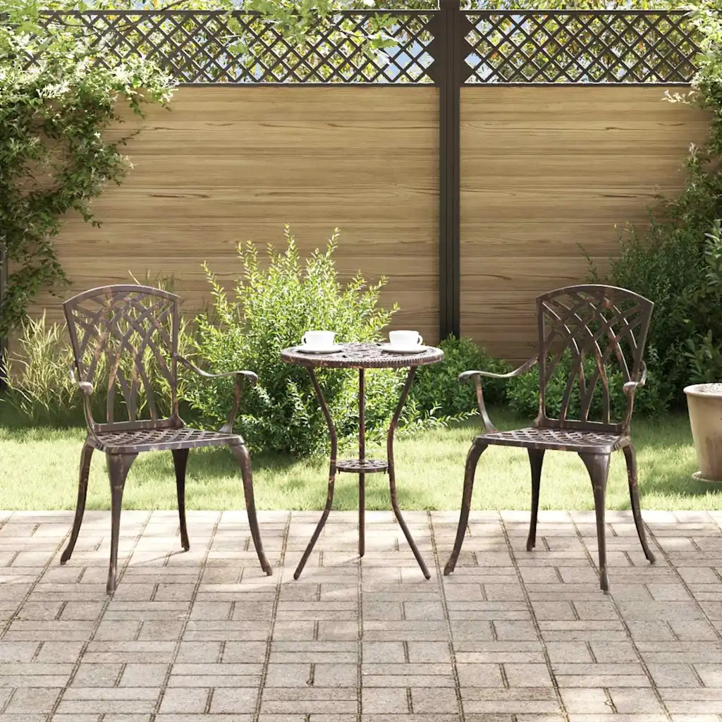 Sedia da Giardino 2 pcs Bronzo 53 x 51 x 88,5cm Alluminio 42002398