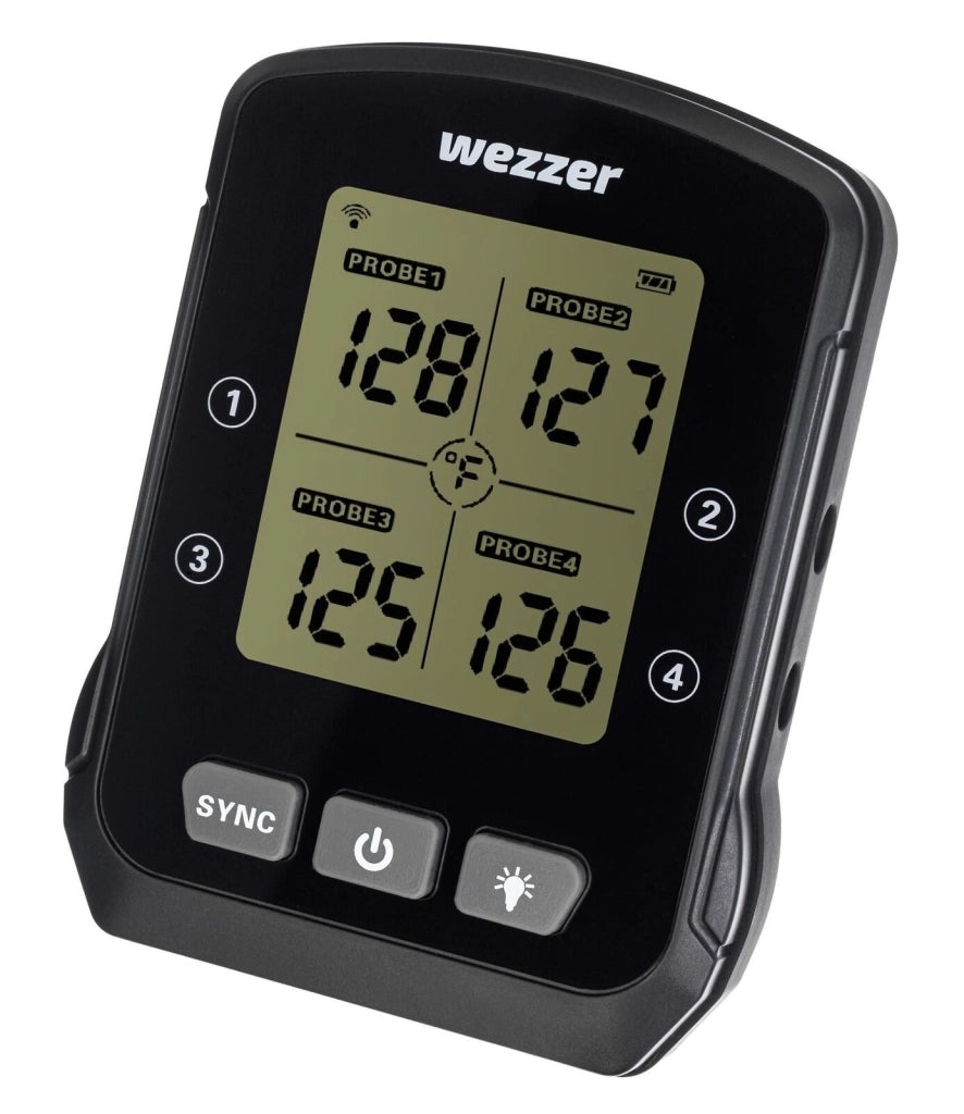 Levenhuk MT90 Wezzer Cook Termometro da Cucina Digitale con 4 Sonde 1 m e App Smart Life-Tuya Smart colore Nero