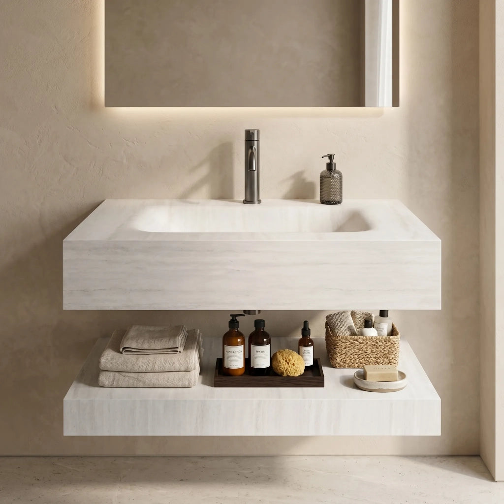 Lavabo Sospeso Con Mensola Rea Apollo Muralto Roma 80