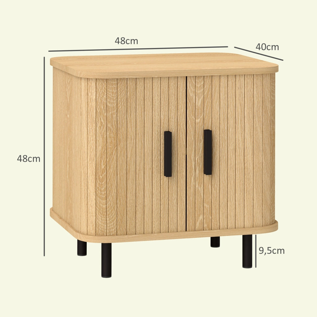 Comodino con Cassetto e Ripiani ¨C Zephmum ¨C 48x40x48 cm Robe Effetto Legno