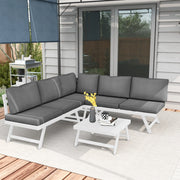 Set Divano da Giardino 4 Pezzi con Cuscini ¨C MINIMAL ¨C Polyrattan Grigio