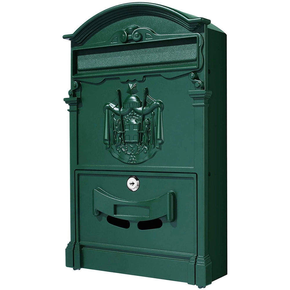Cassetta postale per posta artistica alluminio esterno verde 260x410x90 mm vulcania