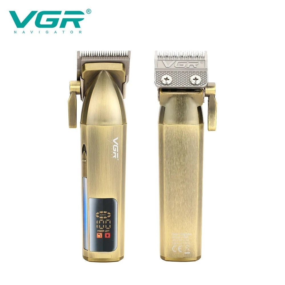 Trade Shop - Tagliacapelli Professionale Senza Fili Display Led A Batteria Ricaricabile V-688 -