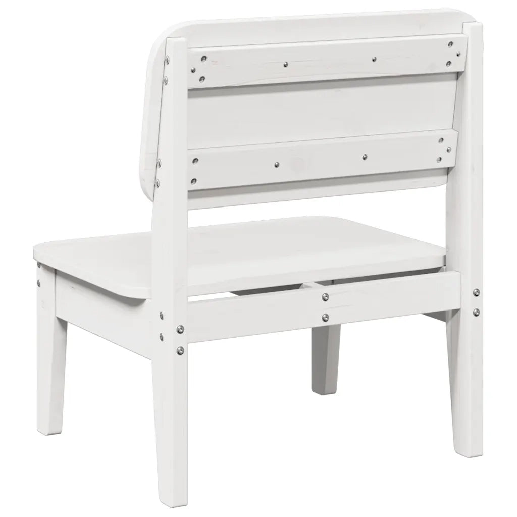 Sedie da Giardino 2 pz Bianche Legno Massello di Pino 859323
