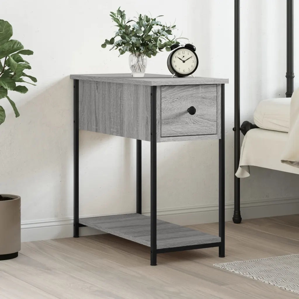 Comodino Grigio Sonoma 30x60x60 cm in Legno Multistrato 826059