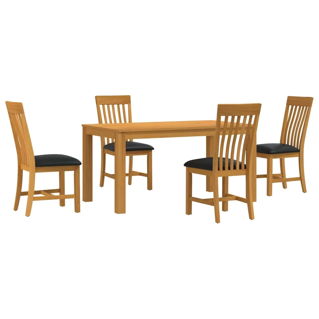 Set da pranzo 5 pz Nero Legno di Quercia Massello 3430358