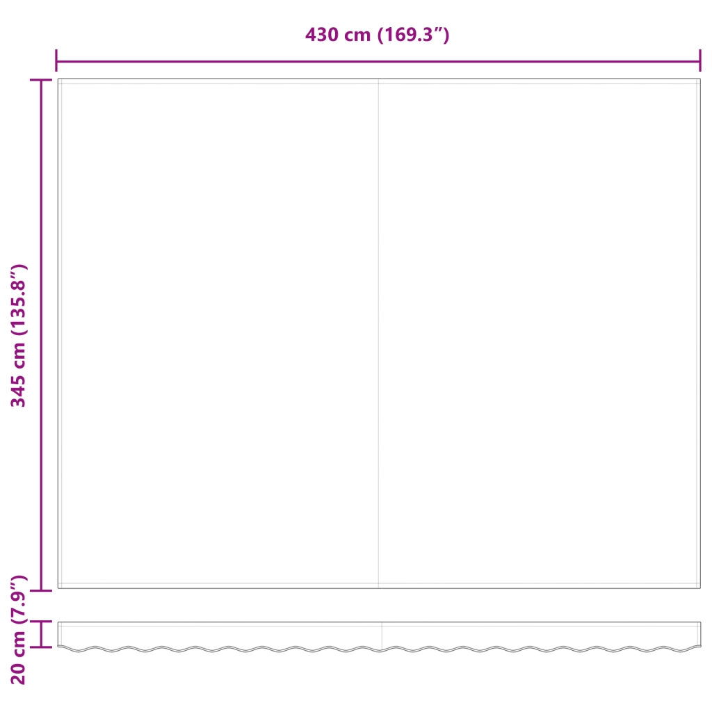 Tessuto di ricambio per tenda da sole per telaio 4.5x3.5 m Grigio chiaro