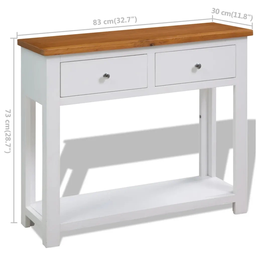 Tavolo Consolle 83x30x73 cm in Massello di Rovere  cod mxl 5525