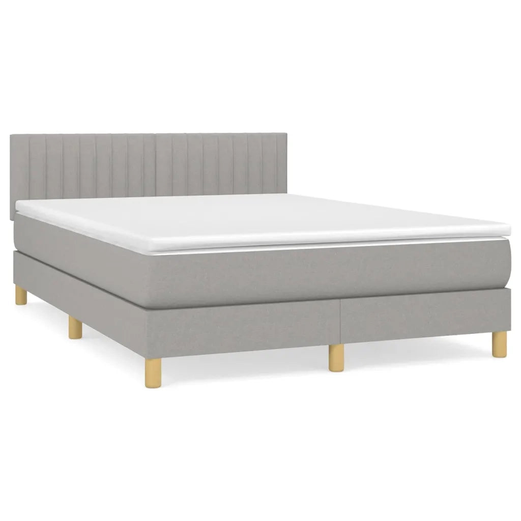 Giroletto a Molle con Materasso Grigio Chiaro 140x200cm Tessutocod mxl 75566