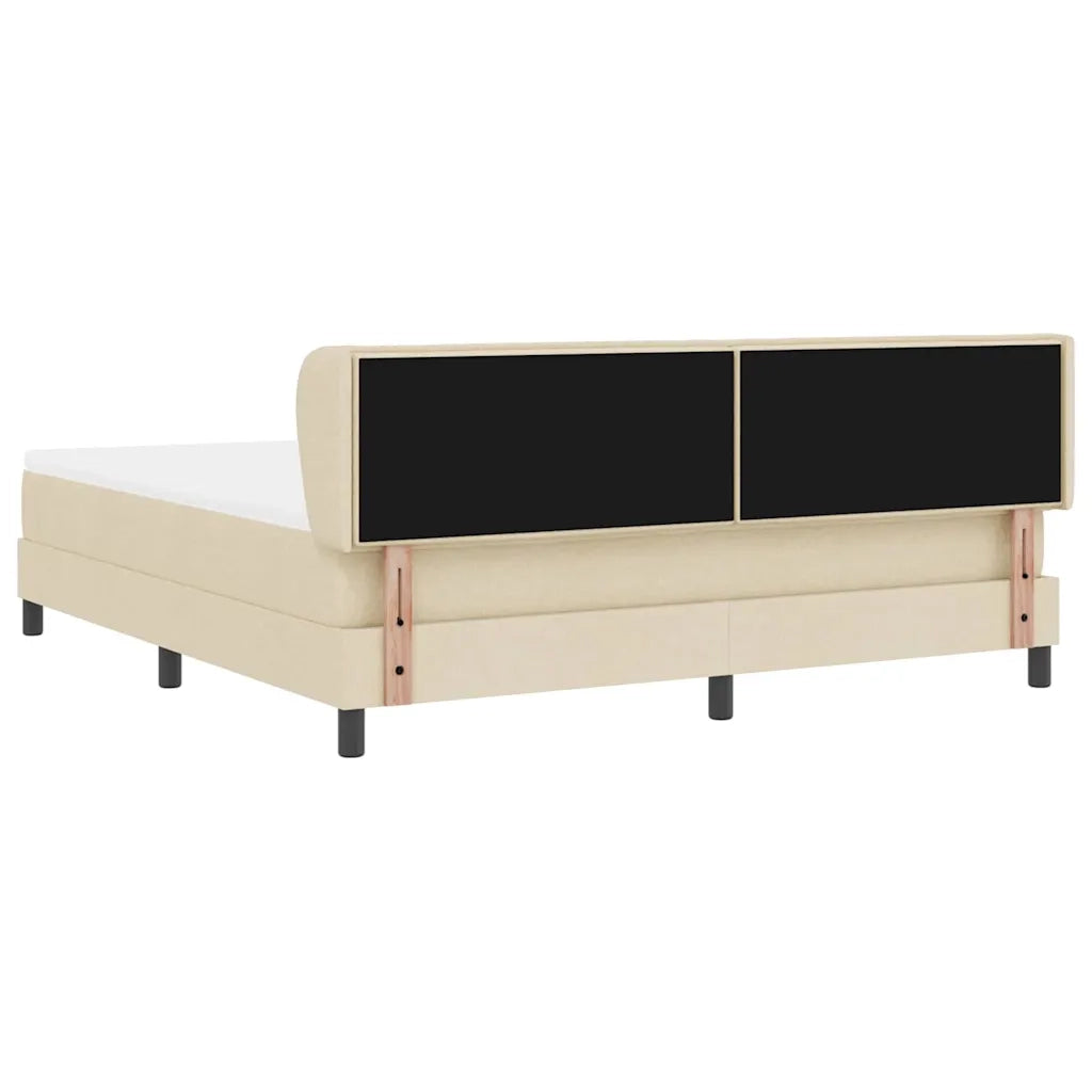Letto a molle con materasso Crema 180 x 200 cm Tessuto 3339980