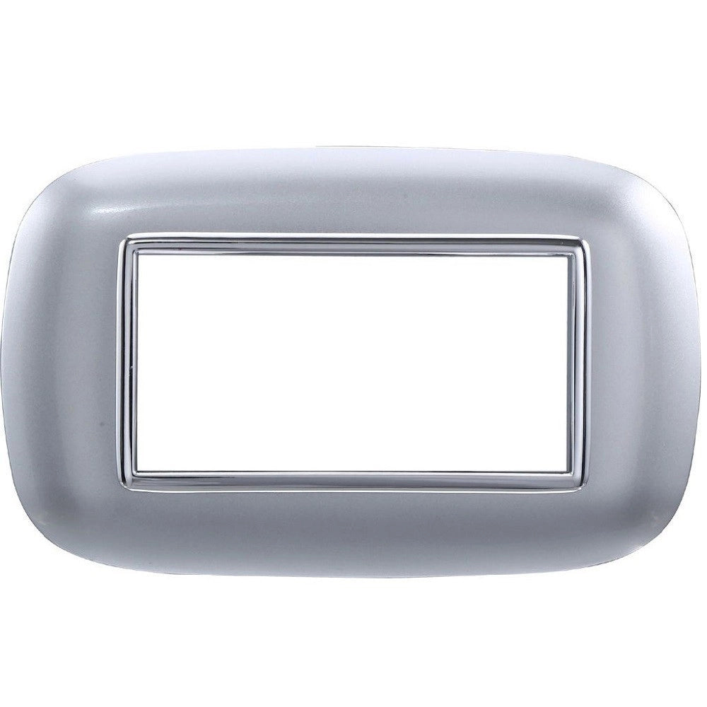Trade Shop - Placca Oval 3 4 6 Moduli Colore Silver Compatibile Con Bticino Axolute -