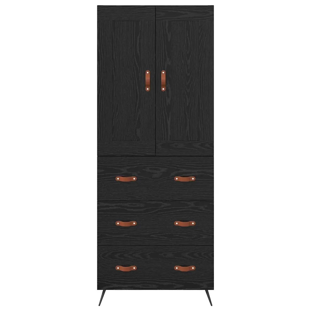 Credenza Rovere Nero 69,5 x 34 x 180 cm Legno multistrato