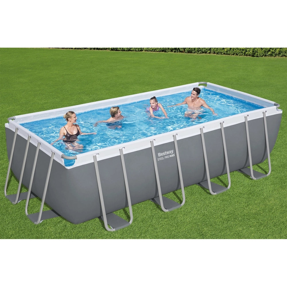Trade Shop - Piscina Fuori Terra Rettangolare Steel Pro Max Con Struttura Pompa Filtro 488x244x122cm 56670 -