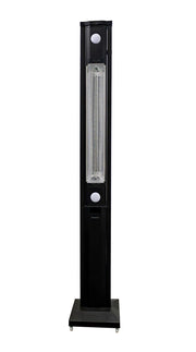 Stufa Elettrica ad infrarossi da Esterno 50x25x200 cm in Fibra di Carbonio con Luce Led Skyline Total Black