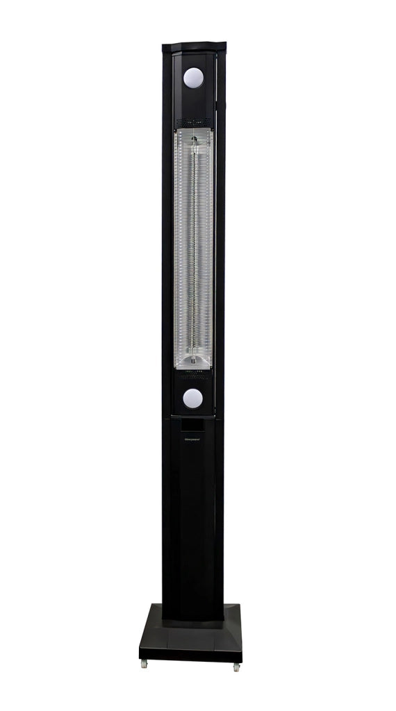 Stufa Elettrica ad infrarossi da Esterno 50x25x200 cm in Fibra di Carbonio con Luce Led Skyline Total Black