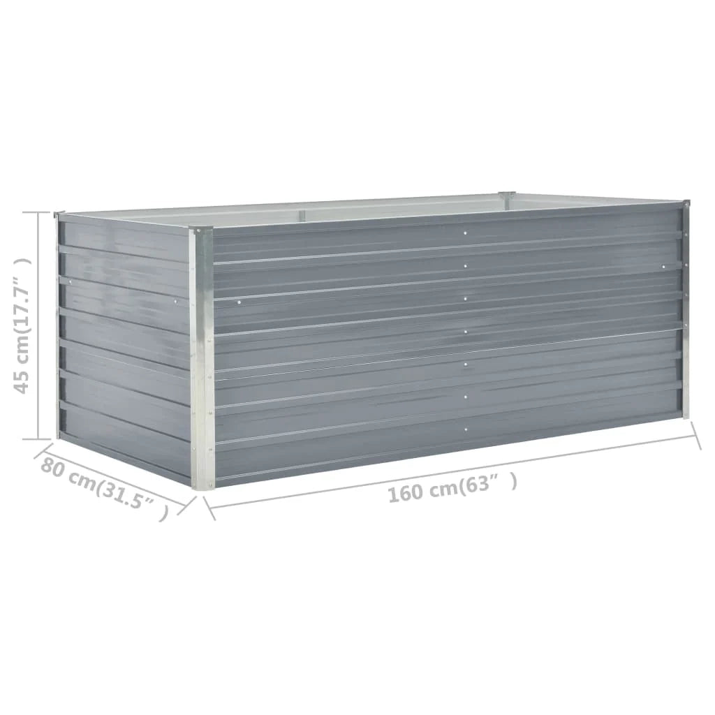 Fioriera 160 x 80 x 45 cm acciaio zincato grigio 02_0000793
