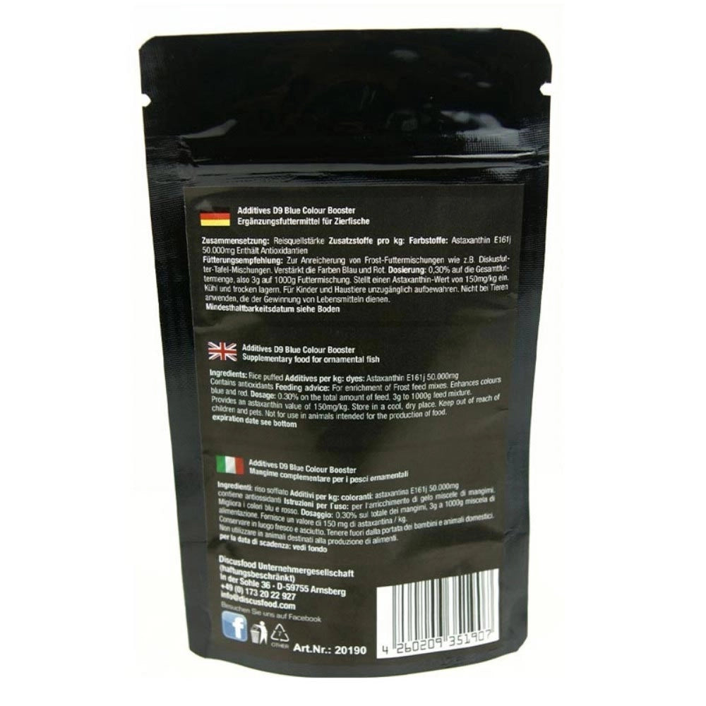 Discusfood D9 Blue Color Booster 50gr - intensifica la colorazione blu dei pesci