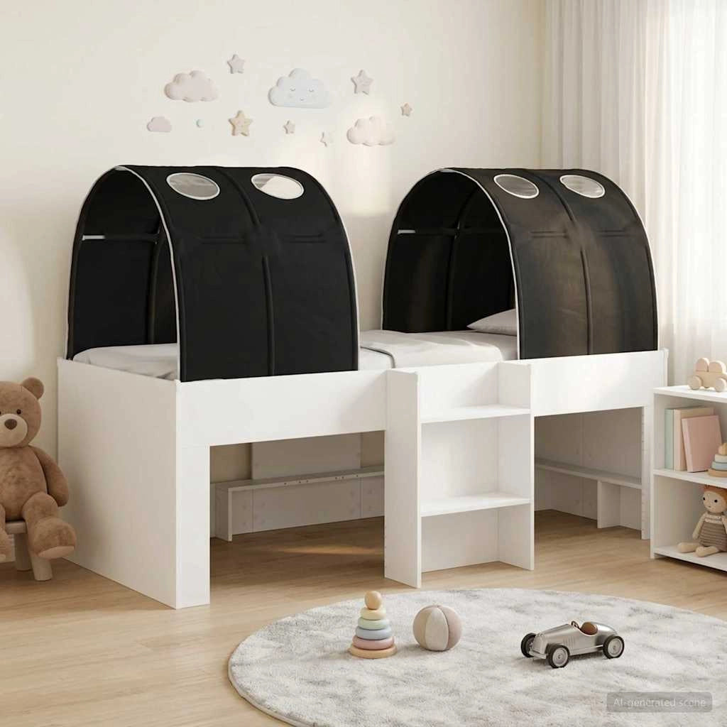 Letto con Tunnel 3 pz Bianco e Nero Legno ingegnerizzato 3423526