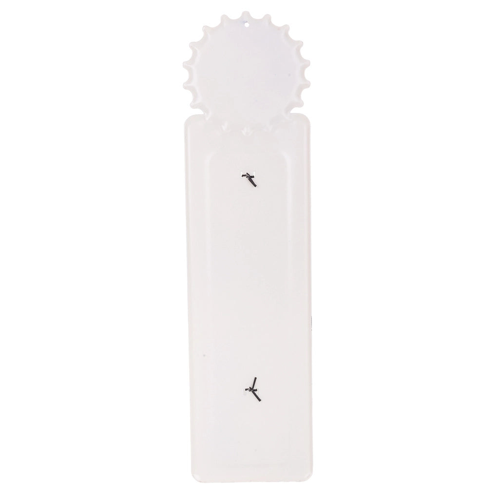 Termometro da parete in metallo bianco 47,5x15x1h