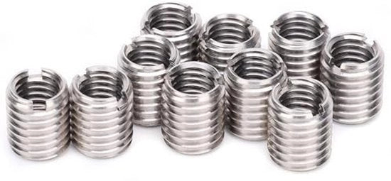 Kit di riparazione a vite 10 pezzi - RVS - M8/M10 - Fusto di riparazione - 12 mm di lunghezza - 9 mm di diametro di uscita - Duraturo e affidabile