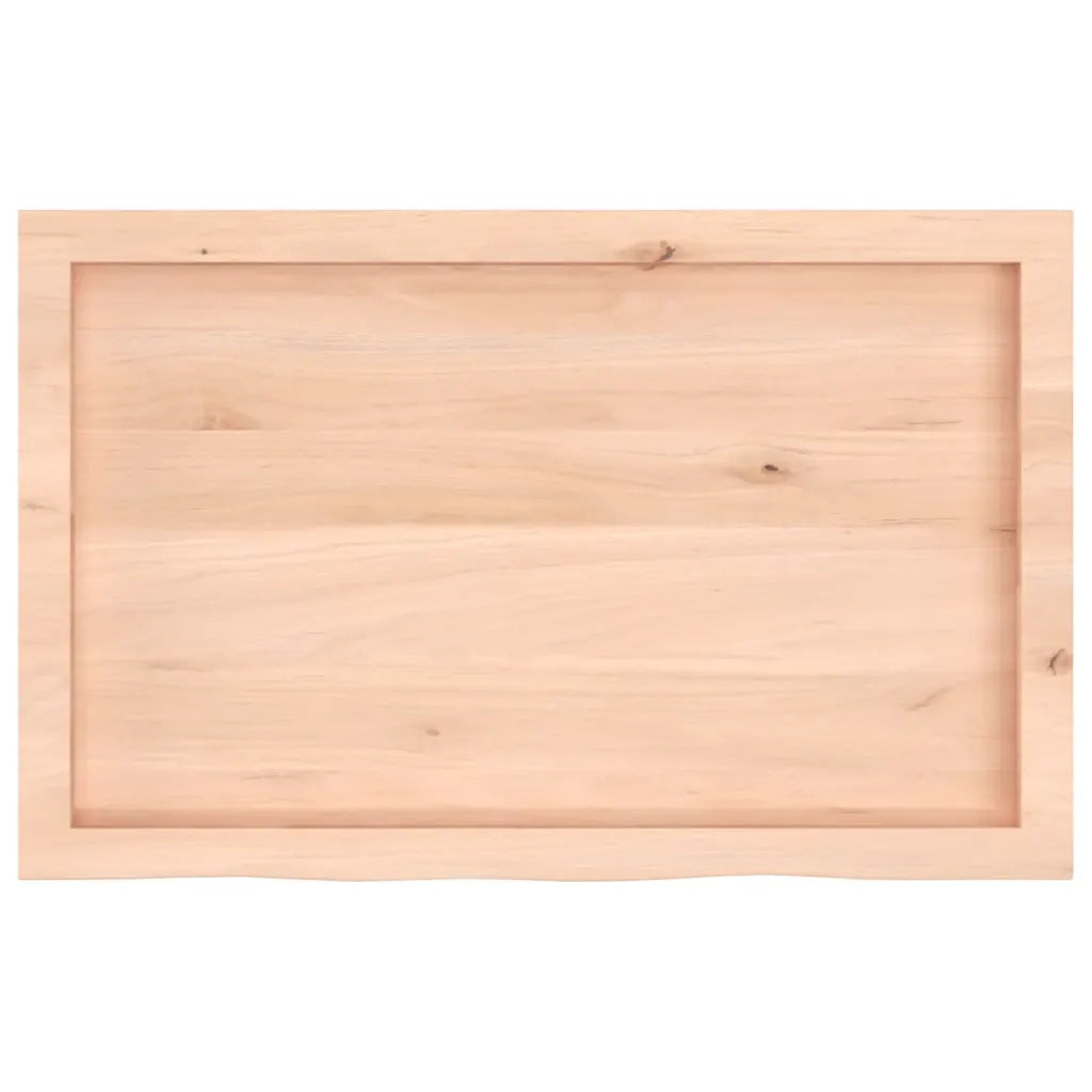 Piano Bagno 80x50x(2-4) cm in Legno Massello Non Trattato 3156024