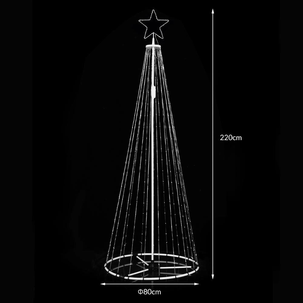 Albero Natale Luminoso 224 cm con 324 LED RGB App Smart Control Luci per Esterno