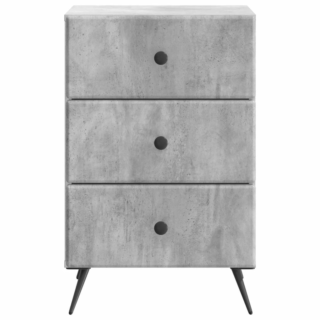 Armadio da Notte con cassetto Grigio Cemento 43 x 41 x 66,5 cm