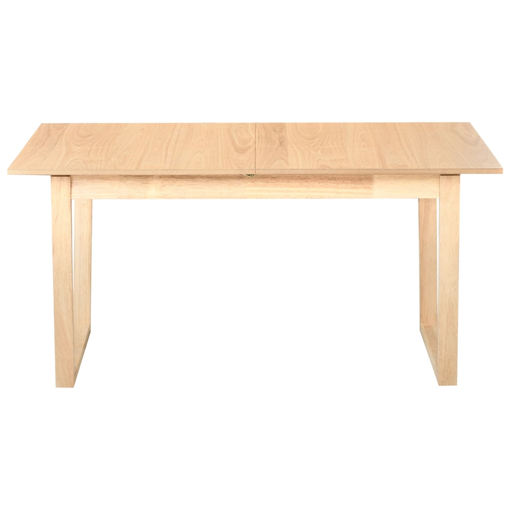 Tavolo da pranzo allungabile impiallacciato in legno di frassino chiaro MDF 160/200 x 95 cm Piano Design moderno Base a canale