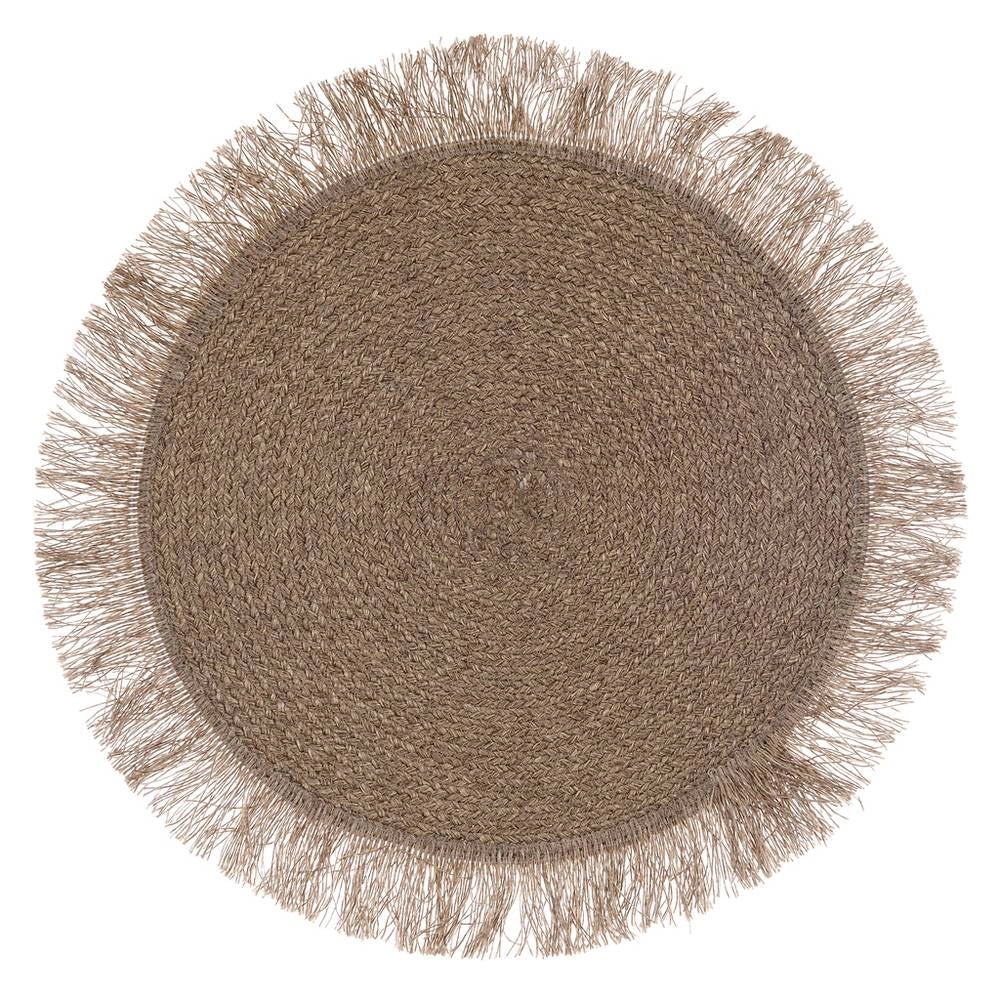 Tovaglietta Sottopiatto in Juta con Frange Blanc Mariclò Colore: Beige