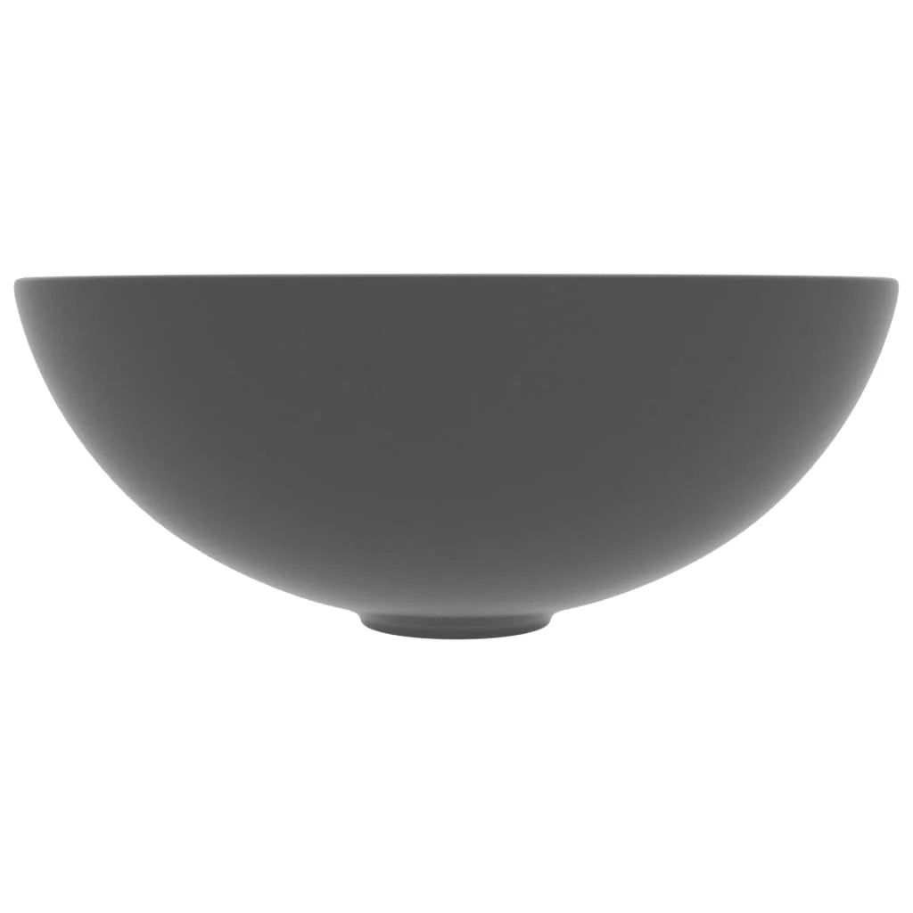 Lavabo da bagno rotondo diametro 28 cm ceramica grigio scuro 02_0002725