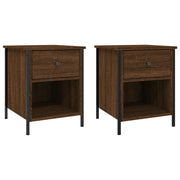 Set di 2 Comodini | Armadio da Notte | Mobiletto da notte Rovere Marrone 40x42x50 cm in Legno Multistrato