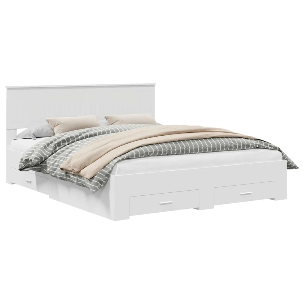 Struttura del letto Bianco 160 x 200 cm Legno multistrato