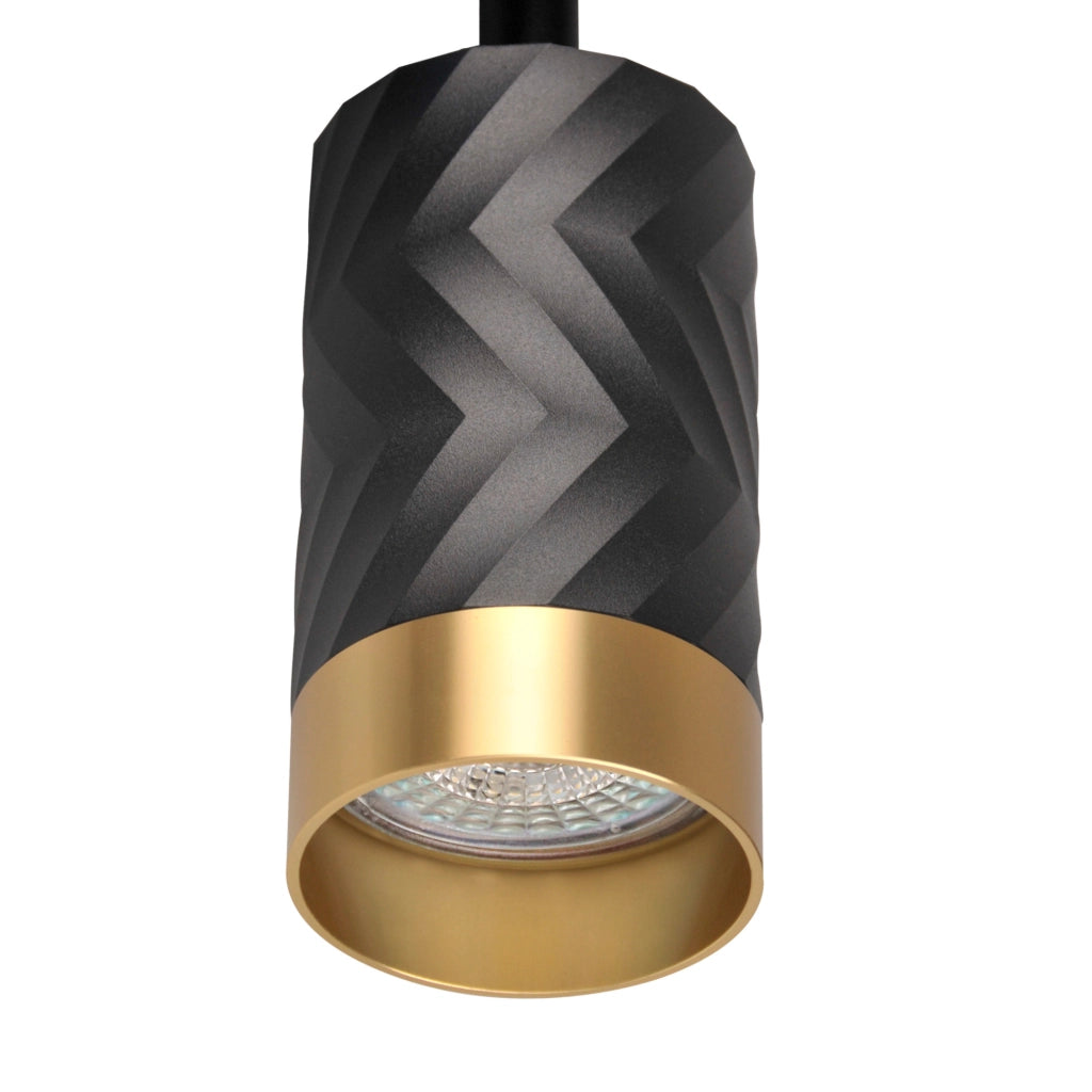 Applique/Plafoniera 3 faretti nero oro GU10 Arras Polux