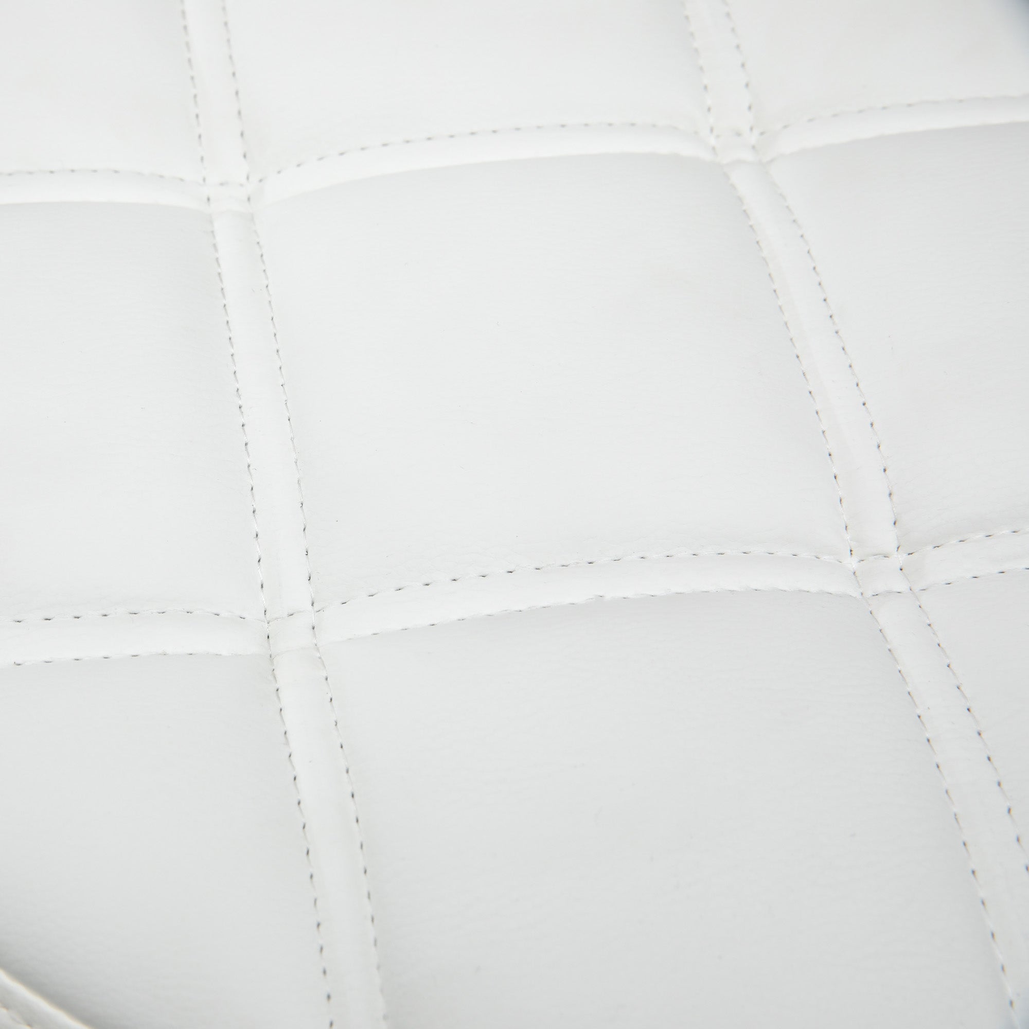 Sgabello Girevole Rotondo con Ruote Ø35,5x51-67 cm Altezza Regolabile in Similpelle Bianco