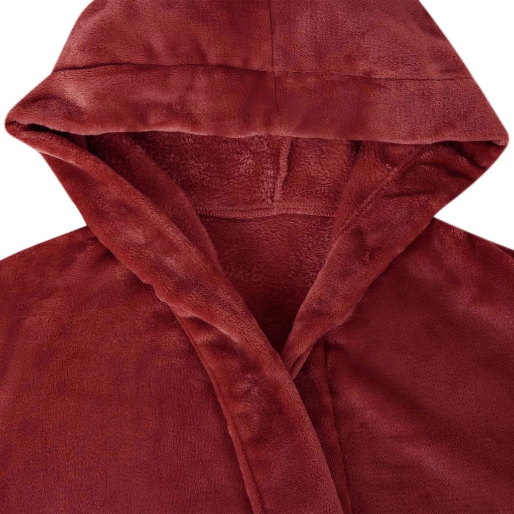 Accappatoio con Cappuccio Rosso Bordeaux xl Flanella CFW6263796