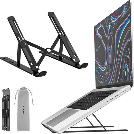 Sostegno portatile ergonomico regolabile - Adatto per laptop e tablet da 9 a 16'' - Supporto portatile pieghevole per laptop Sostegno portatile per laptop