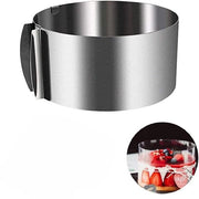 Cerchio per biscotti, diametro regolabile da 15 a 30 cm, forma per biscotti, anelli per dessert mousse (altezza: 8 cm) - argento - 8cm