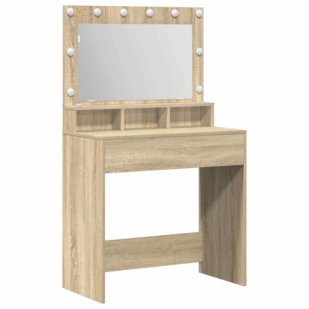 Tavolo da Trucco con specchio Rovere Sonoma 75,5 x 41 x 135 cm 865111
