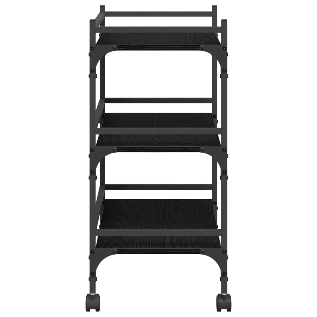 Carrello da Cucina Rovere Nero 50 x 35 x 75.5 cm