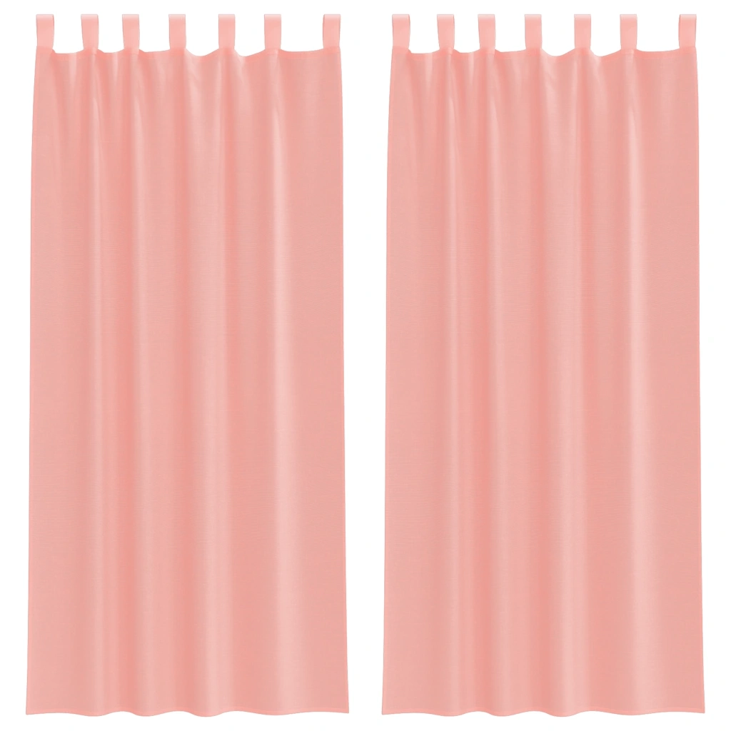 Tende in Voile con Tasche per Aste 2 pz Rosa
