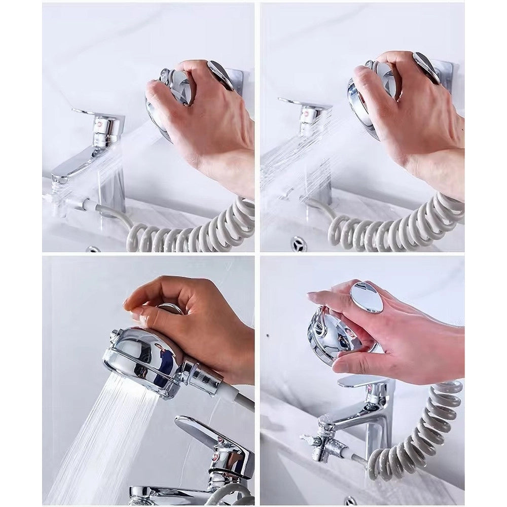 Trade Shop - Doccetta Regolabile Soffione Doccia A Mano Con Massaggio A Pioggia Rubinetto 87491 -
