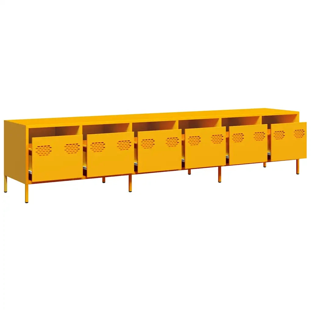 Mobile TV Giallo Senape 202x39x43,5cm Acciaio Laminato a Freddo 3307152